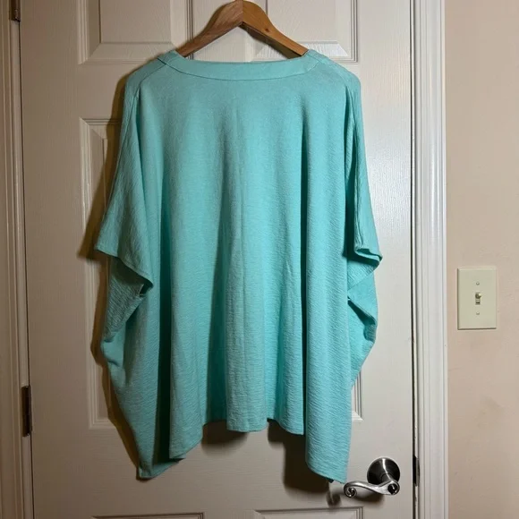 Soft Surroundings Aqua Blue Knit Top Size L/XL - Picture 7 of 11